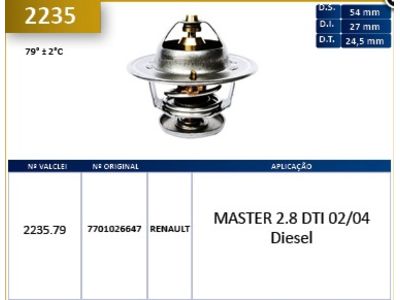 Valclei: Valclei Termostatica: Valclei Valv.Term. Master 2.8 DTI 02/04 Diesel